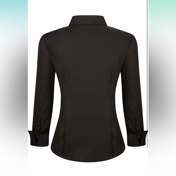 NWT Esabel.C Womens Button Down Long Sleeve Regular Fit Stretch Work Blouse - Picture 6 of 9